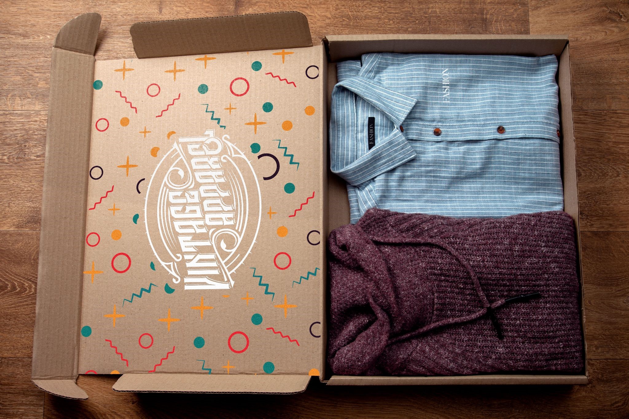 custom poly mailer featuring colorful design, suitable for lightweight apparel products